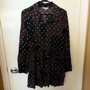 Style & Co. Black and Pink Geometric Patterned Tunic